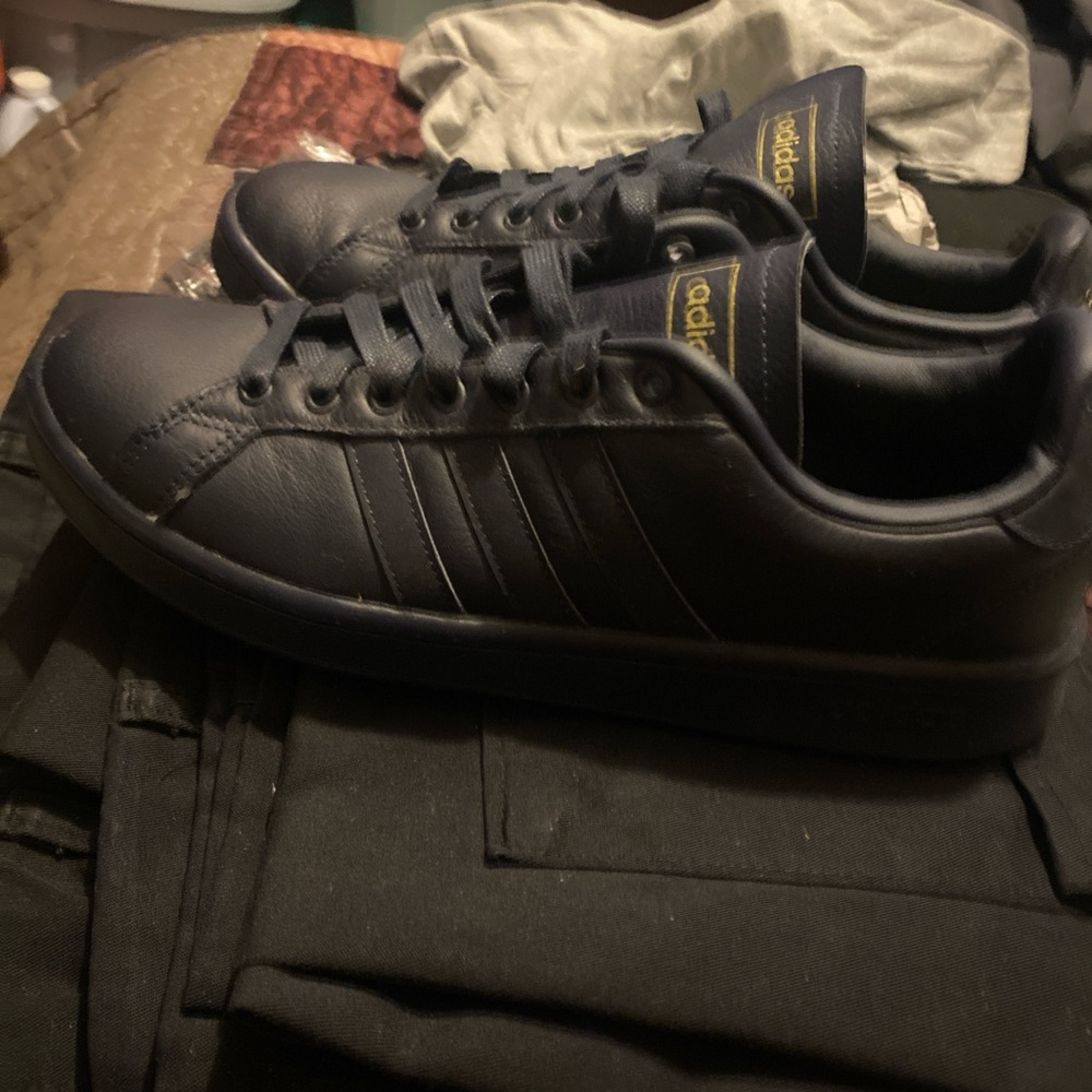 Adidas Navy and Gold Sneakers